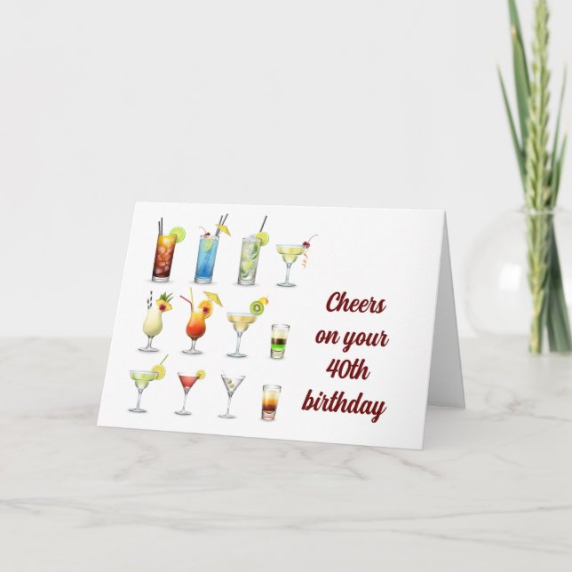 CHEERS ON YOUR **40th BIRTHDAY** Card (Front)