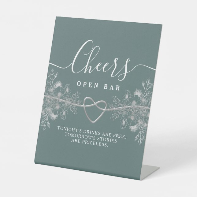Cheers Open Bar Pedestal Sign (Front)