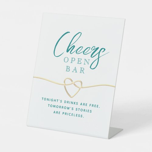 Cheers Open Bar Pedestal Sign