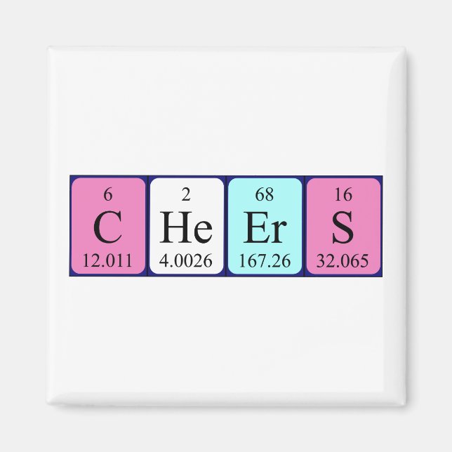 Cheers periodic table word magnet (Front)