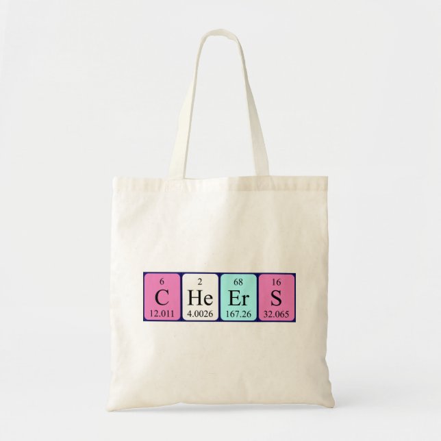 Cheers periodic table word tote bag (Front)