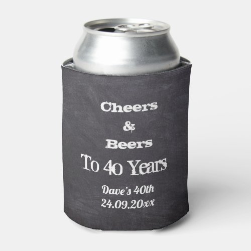 Cheers Personalised Chalkboard Birthday Can Cooler
