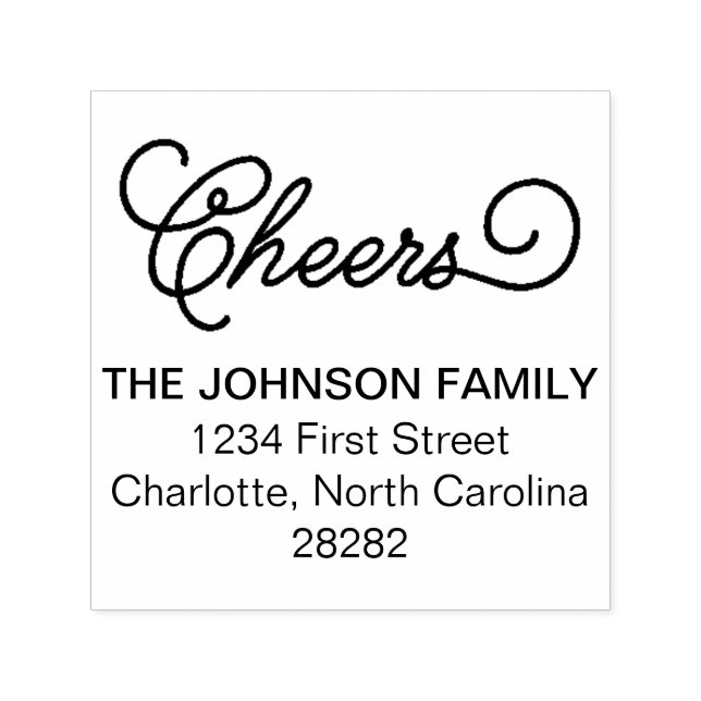 Cheers Personalized Holiday Address Self-inking Stamp (Design)