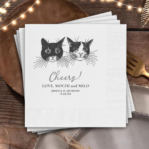 Cheers Pets Custom Hand Drawing Wedding Napkins