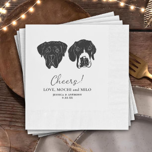 Cheers Pets Custom Hand Drawing Wedding Napkins