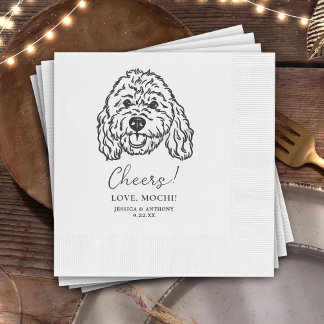 Cheers Pets Custom Hand Drawing Wedding Napkins