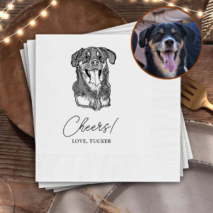 Cheers Pets Custom Hand Drawing Wedding Napkins