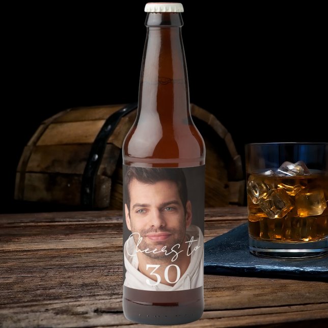 Cheers photo birthday party beer bottle label (Creator Uploaded)