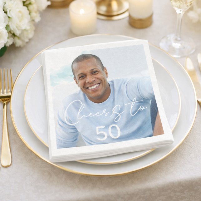 Cheers photo birthday party luncheon napkins (Creator Uploaded)