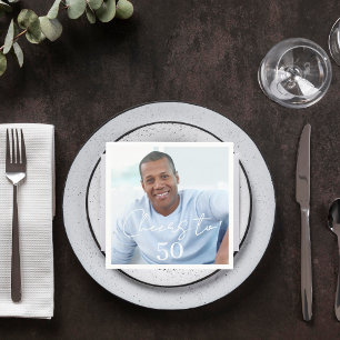 Cheers photo birthday party napkins