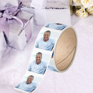 Cheers photo birthday party square sticker