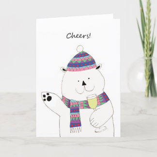 Cheers! Polar Bear Christmas Card