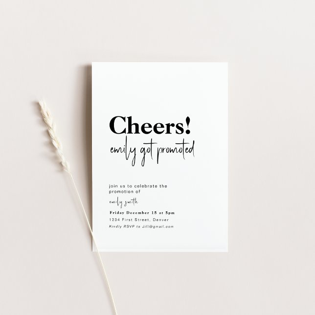 Cheers, Promotion New Job Party Invite (Creator Uploaded)