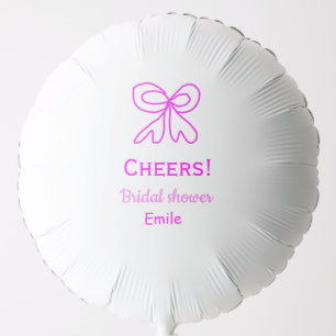Cheers purple pink bow bridal shower add name  balloon