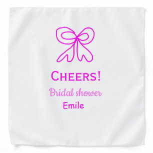 Cheers purple pink bow bridal shower add name bandana