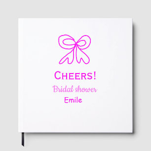 Cheers purple pink bow bridal shower add name  guest book