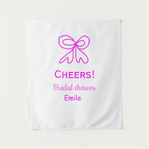 Cheers purple pink bow bridal shower add name tapestry