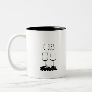Cheers Rae Dunn Inspired Simple Two-Tone Coffee Mug
