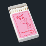 Cheers Red Pink 21st Birthday Favor Matches<br><div class="desc">Impress your guests with these trendy chic Cheers red pink matches favor. This design features my original hand-drawn cocktail and wavy border,  a great addition to your special day!</div>