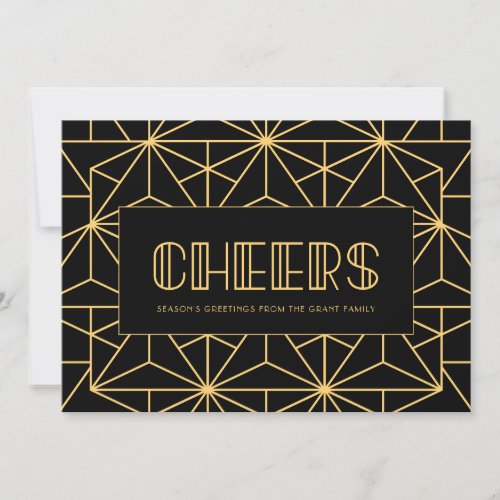 Cheers Retro art deco Holidays Card