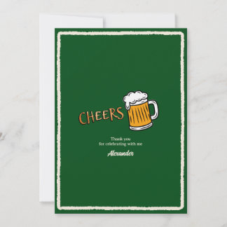 Cheers Rustic Beer Milestone Birthday Thank You Card