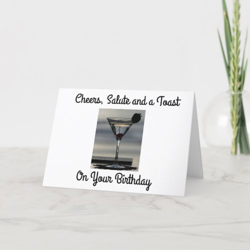 CHEERS SALUTE AND TOAST TO YOU ON BIRTHDAY CARD