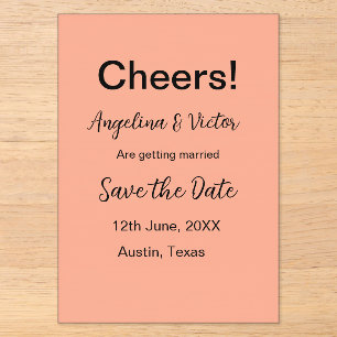 Cheers save the date simple minimal modern elegant