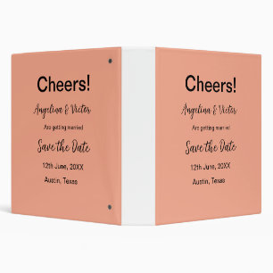 Cheers save the date simple minimal modern elegant 3 ring binder