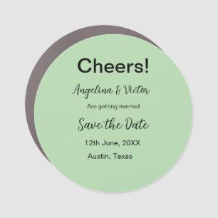 Cheers save the date simple minimal modern elegant car magnet