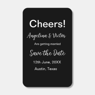 Cheers save the date simple minimal modern elegant matchboxes