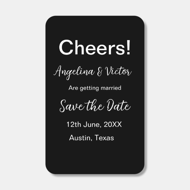 Cheers save the date simple minimal modern elegant matchboxes (Front)