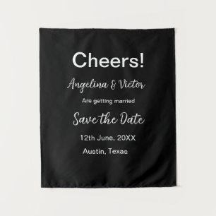 Cheers save the date simple minimal modern elegant tapestry