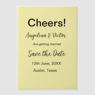 Cheers save the date simple minimal modern elegant vellum invitations