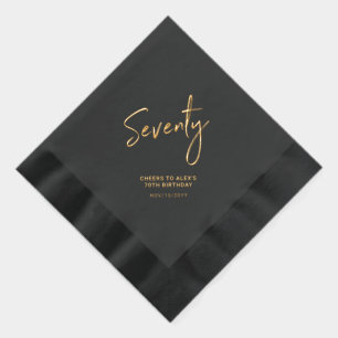 Cheers Seventy Modern Adult 70th Birthday Party Foil Napkins