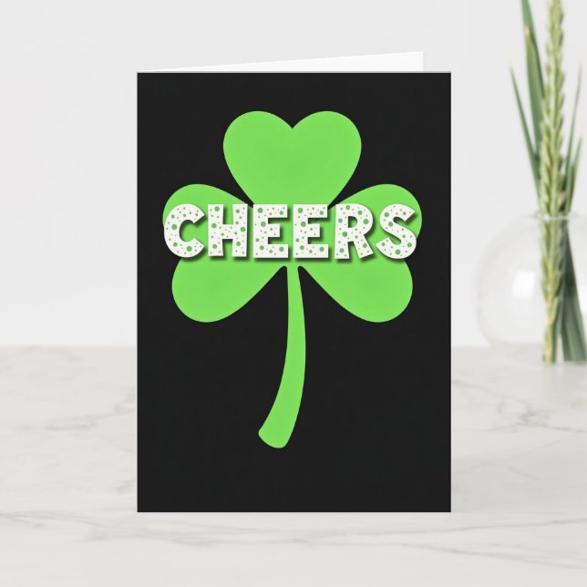 Cheers Shamrock Good Luck Card (Front)