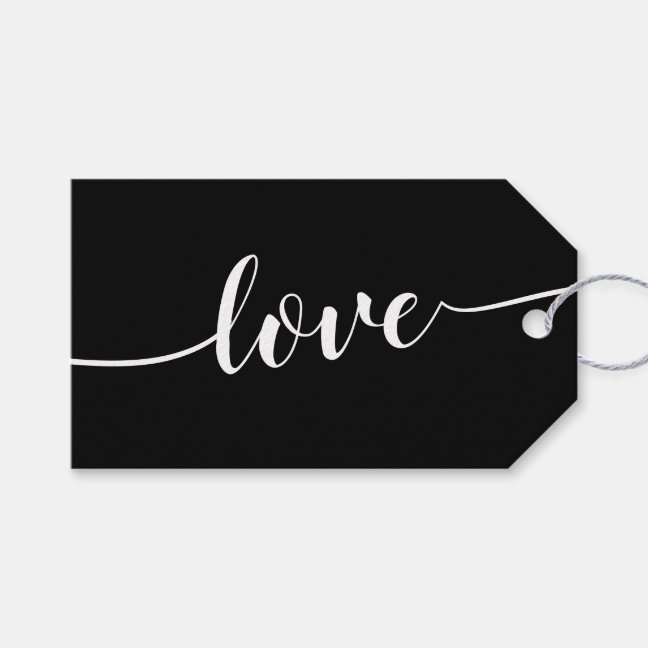 Cheers Simple Black Love Gift Tags