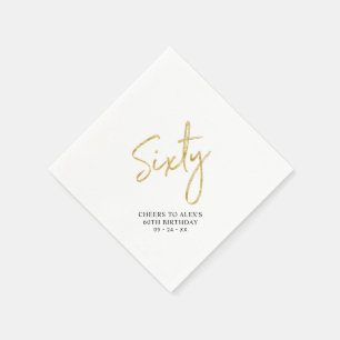 Cheers Sixty Modern Adult 60th Birthday Party Na Napkins