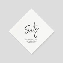 Cheers Sixty | Modern Adult 60th Birthday Party Napkins