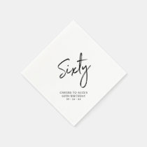 Cheers Sixty | Modern Adult 60th Birthday Party Napkins
