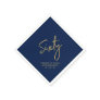 Cheers Sixty Modern Navy Blue 60th Birthday Party Napkins