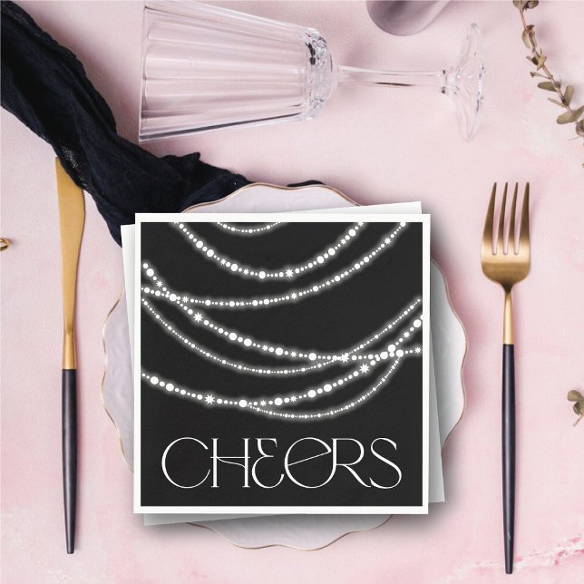 Cheers Sparkling Lights Chic New Year's Eve Party Paper Napkins (Cheers Sparkling Lights Chic New Year's Eve Party Paper Napkins @ fat_fa_tin)