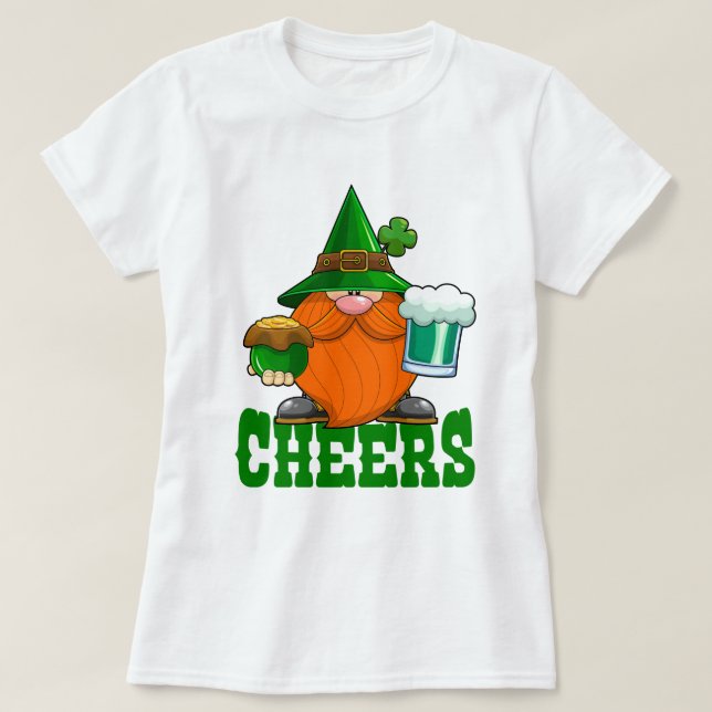 Cheers St. Patrick’s Day Leprechaun  T-Shirt (Design Front)