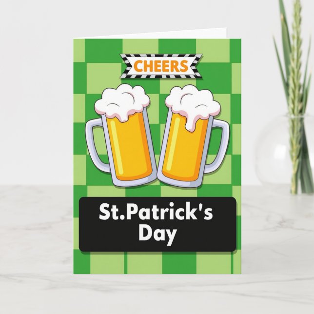 Cheers St Patricks Day Beer Card (Front)