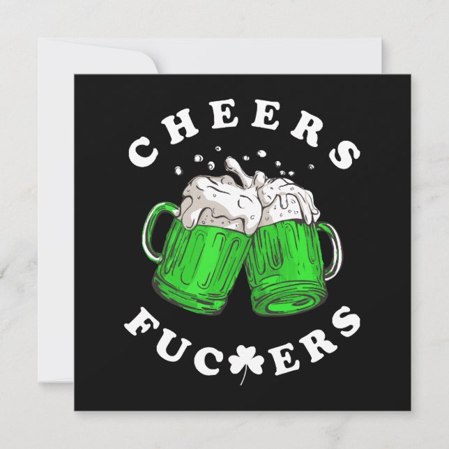 Cheers St Patricks Day Beer Drinking Funny (Front)