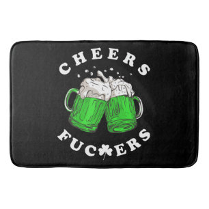 Cheers St Patricks Day Beer Drinking Funny Bath Mat