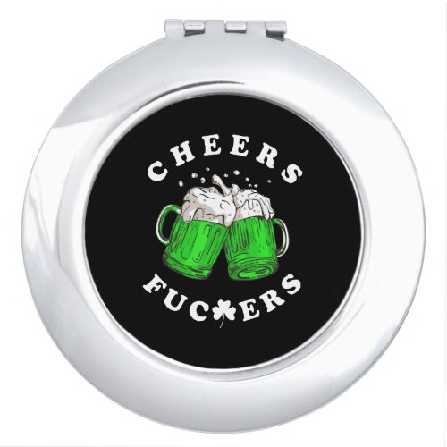 Cheers St Patricks Day Beer Drinking Funny Compact Mirror