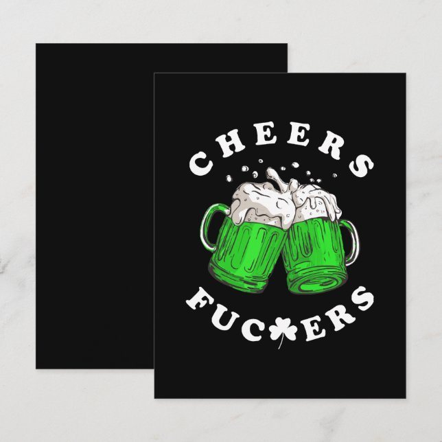 Cheers St Patricks Day Beer Drinking Funny RSVP Card (Front/Back)