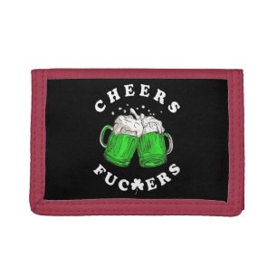 Cheers St Patricks Day Beer Drinking Funny Tri-fold Wallet
