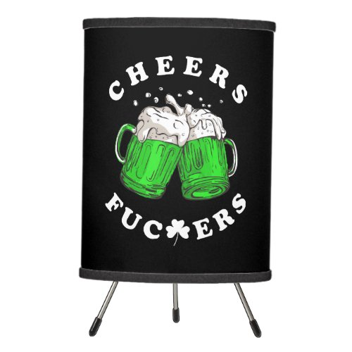 Cheers St Patricks Day Beer Drinking Funny Tripod Lamp