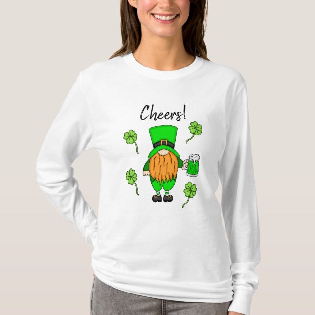 Cheers St Patrick's Day Leprechaun | Green Beer T-Shirt (Front)